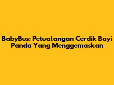 BabyBus: Petualangan Cerdik Bayi Panda Yang Menggemaskan